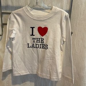 NEW Adorable I ❤️ the Ladies L/S White T-Shirt Boys 36 Months 3T NWOT